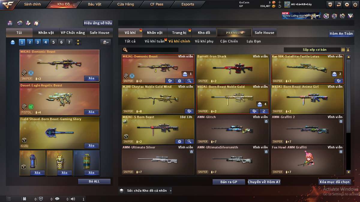 shop acc cf uy tin gia re